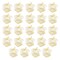 24 Pack Clear Individual Cupcake Boxes for Wedding Favors, Gold Satin Ribbon and Inserts Included (4.3 x 3.7 In)
